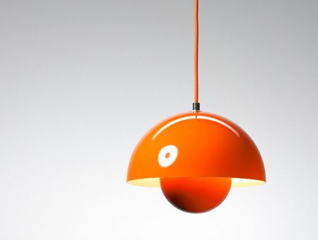 VP1 FlowerPot Hängelampe (hanging lamp) orange by Verner Panton, © &tradition, Dänemark