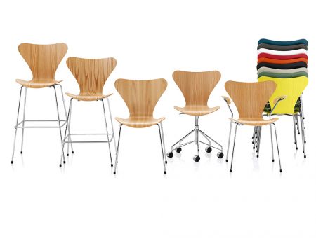 Varianten Gestelle Serie7™ (Jacobsen Stuhl 3107), formgepresstes Schichtholzfunier von Arne Jacobsen - © Republic of Fritz Hansen